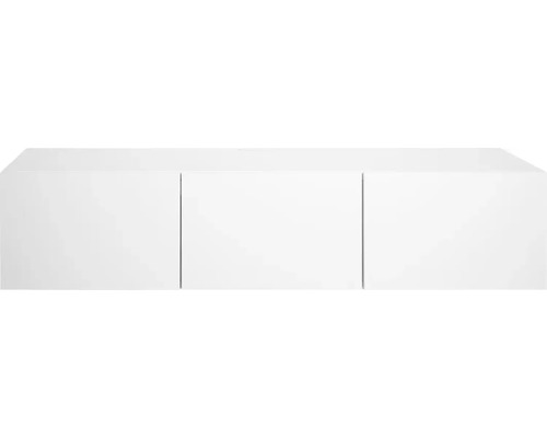 Moderne, greeploze hangkast in het wit met drie deuren voor een minimalistische opbergruimte.