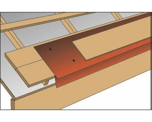 Montage van een dakvoetprofiel op een houten dakconstructie.