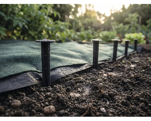 Grondpennen voor het bevestigen van onkruiddoek in de tuingrond.