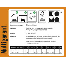 Informatieblad voor Multigarant Okoumé multiplex met FSC Logo en KOMO Logo. Geschikt voor binnen en buiten met 20 jaar garantie.
