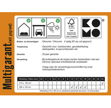 Informatieblad voor Multigarant gegrond okoumé multiplex. Geschikt voor binnen, buiten en carports. Met FSC Logo en KOMO Logo. 20 jaar garantie.