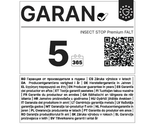 Vijf jaar fabrieksgarantie voor Insect Stop Premium Falt insectenhor