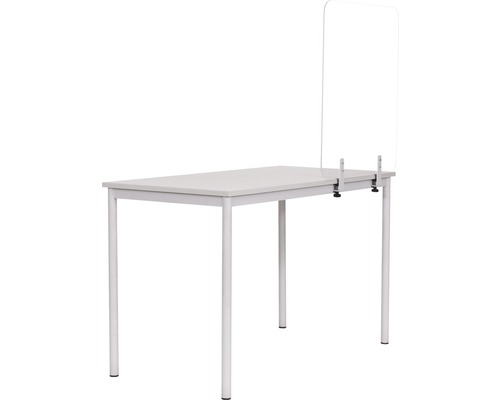 Tafel met transparante kuchscherm om vast te schroeven