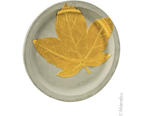 Decoratieve betonnen schaal met gouden bladmotief