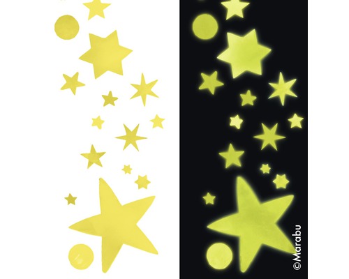 Lichtgevende sterren en stippen voor decoratie in de kinderkamer