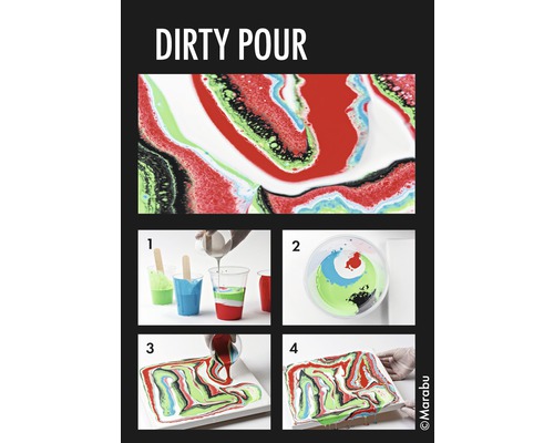 Instructie voor het maken van een abstracte Dirty Pour schilderij met verschillende kleuren