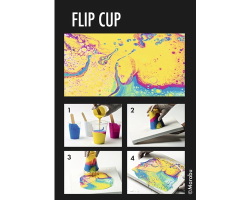 Instructie voor de Flip Cup Pouring techniek met acrylverf op een doek