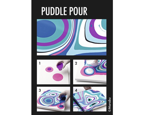 Instructies voor Puddle Pouring techniek met kleuren op een canvas