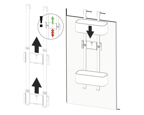 Montagehandleiding voor een hangende plank voor bevestiging aan een deur