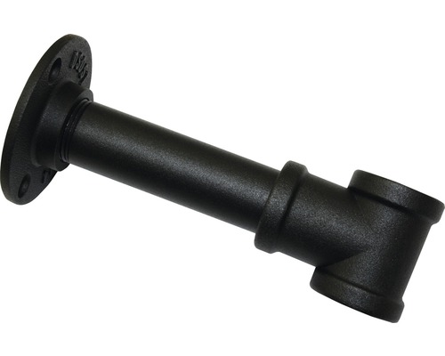 Zwarte buisdrager voor wandmontage