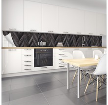Keukenachterwandfolie met visgraatmotief in een moderne keuken