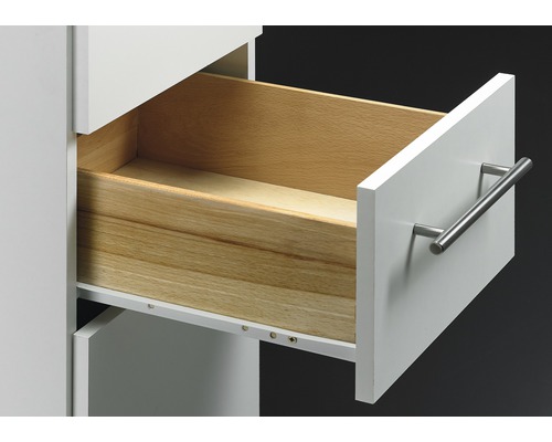 Open houten lade met handgreep