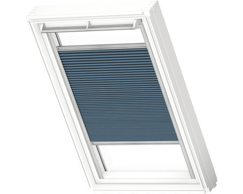 Blauw plisségordijn voor dakraam