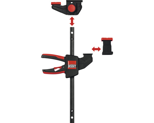 BESSEY lijmklem met weergave van de verschuifbare elementen