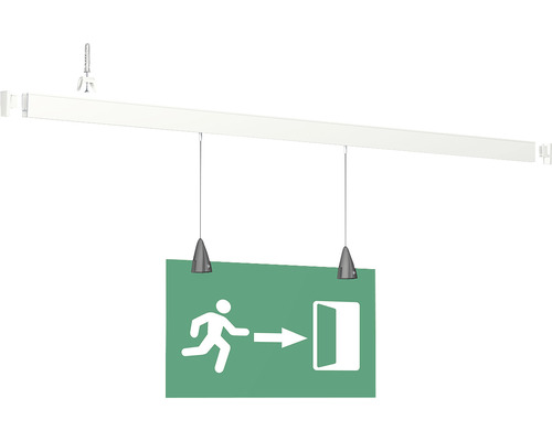 Nooduitgangbord met ophangsysteem