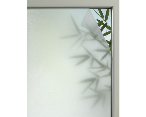 Raam met melkglasfolie en bamboemotief