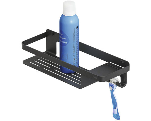 Zwart doucheplank met doucheschuim en scheermes
