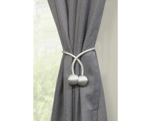 Grijs gordijn met gordijnband