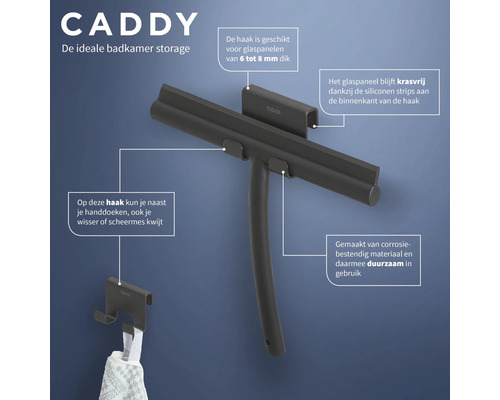 Caddy douchewisser met houder voor badkameropslag