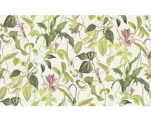 Behang met planten- en bloemmotief
