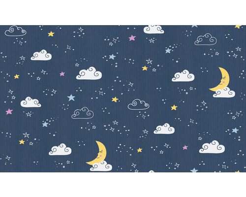 Behang met wolken, sterren en maan motief