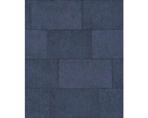 Detailopname van een donkerblauw bakstenen behang.