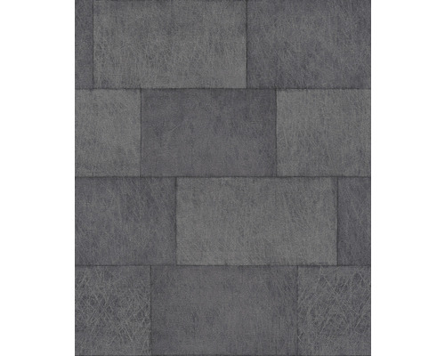 Behang met steeneffect en rechthoekig patroon