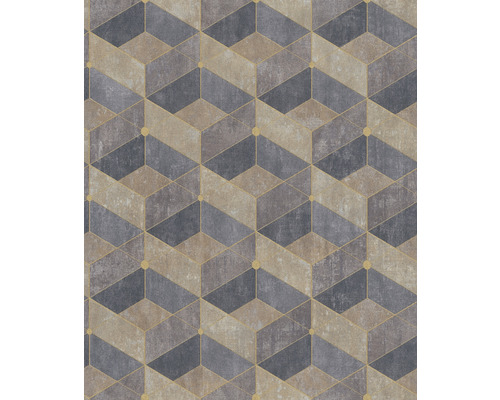 Behang met geometrisch kubuspatroon