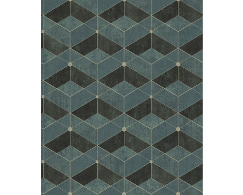 Behang met geometrisch kubuspatroon