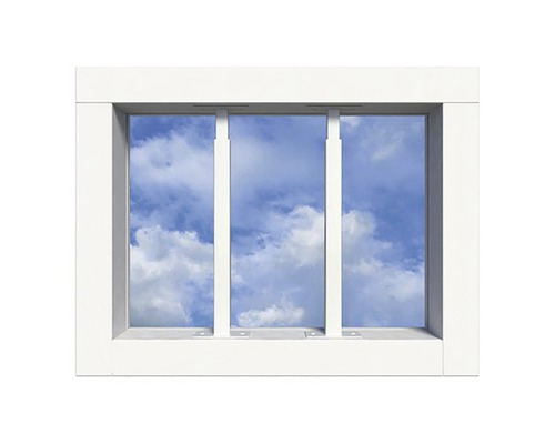 Raam met drie vleugels en uitzicht op de lucht