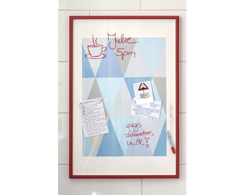 Magnetisch whiteboard met frame, notities en stift