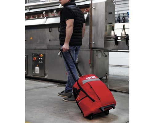 Rode Virax gereedschapstrolley in gebruik