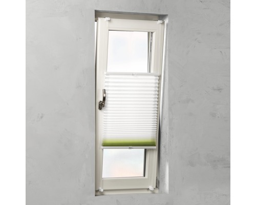 Raam met plisségordijn voor schaduw