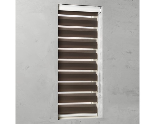 Rolgordijn met afwisselend transparante en ondoorzichtige banen