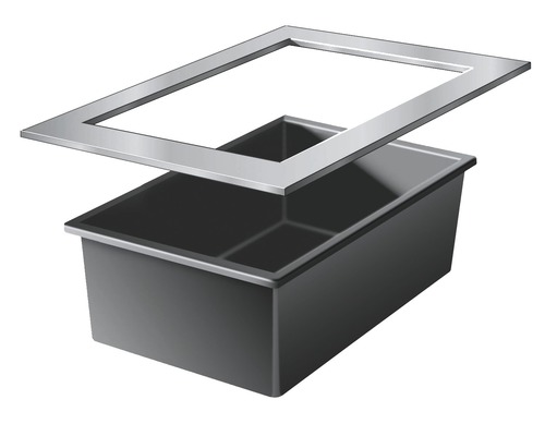 Inbouwspoelbak met rechthoekig frame