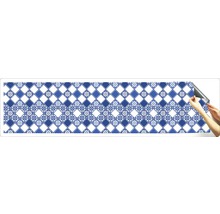 Decoratieve folie met blauw-wit ruitpatroon