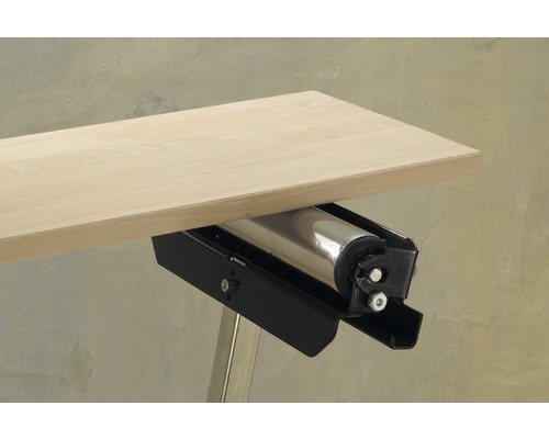 Werkstuksteun met rol voor eenvoudig transport van werkstukken