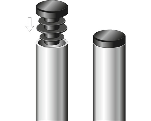 Illustratie van een afstandhouder montage met schroef en ringen