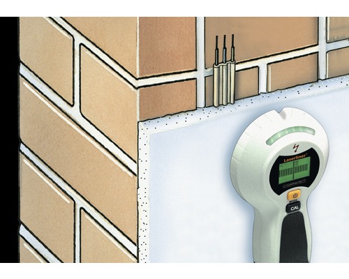 Vochtmeter op een muur