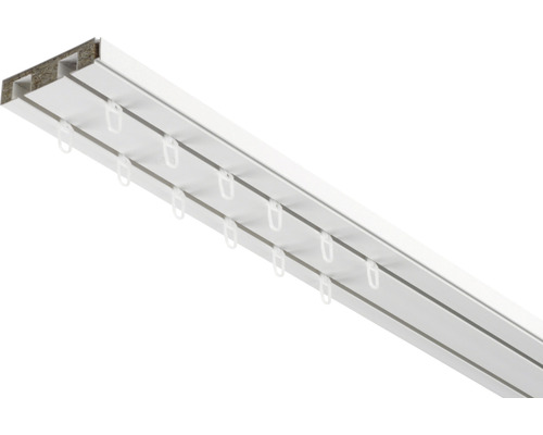 Gordijnrail met accessoires voor het bevestigen van gordijnen