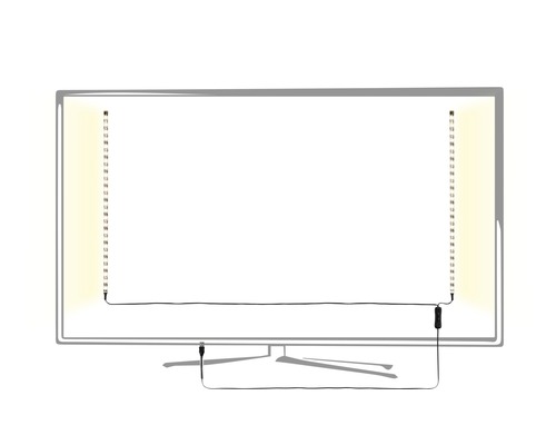 TV met indirecte verlichting door LED strips