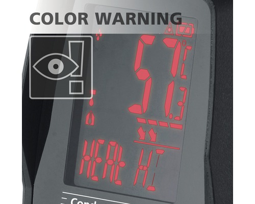 Display met temperatuur- en vochtigheidswaarden