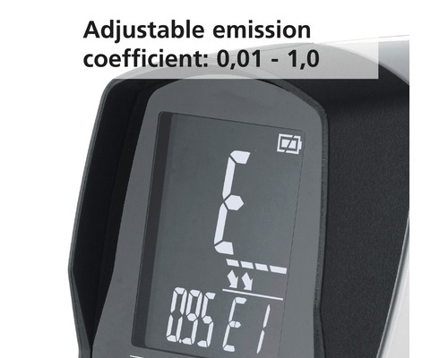 Instelbare emissiegraad van 0,01 tot 1,0
