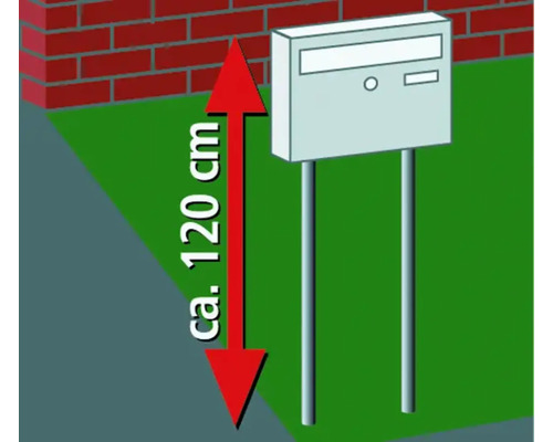 Illustratie van een brievenbushoogte van ongeveer 120 centimeter