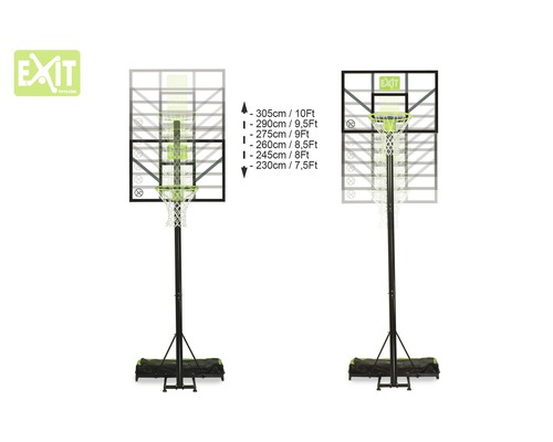 Verstelbare basketbalring met net en standaard