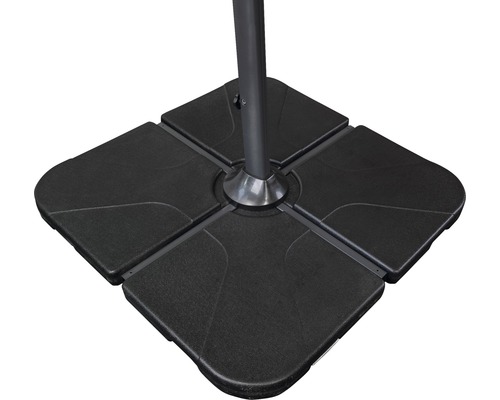 Parasolvoet van kunststof met vier vierkante platen