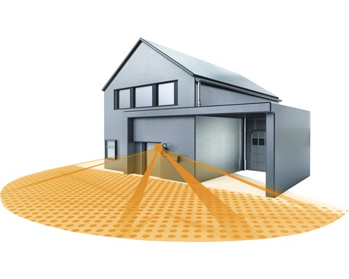 Huis met bewegingsmelder voor bewaking van de buitenruimte