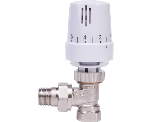 Thermostatisch radiatorventiel haaks 1/2" x 1/2" Thermostatisch radiatorventiel haaks 1/2" x 1/2"