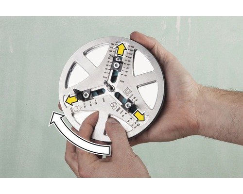 Boorsjabloon voor boorgatdiameter in gebruik