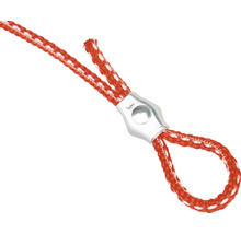 Rood textielkoord met lus en zilverkleurige sluiting